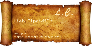 Lieb Ciprián névjegykártya